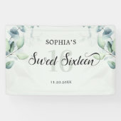 Greenery Eucalyptus Rustic Sweet 16 Spandoek (Horizontaal)