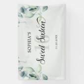 Greenery Eucalyptus Rustic Sweet 16 Spandoek (Verticaal)