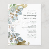 Greenery Eucalyptus Sage 50th Jubileum Invitati (Voorkant)