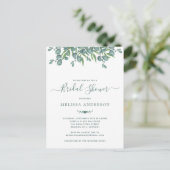 Greenery Eucalyptus Sage Bridal Shower Invitation Briefkaart (Staand voorkant)