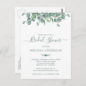 Greenery Eucalyptus Sage Bridal Shower Invitation Briefkaart (Voorkant / Achterkant)