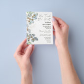 Greenery Eucalyptus Sage Elopement Receptie Flyer (Hand)