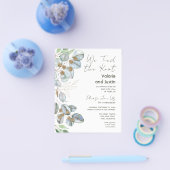 Greenery Eucalyptus Sage Elopement Receptie Flyer (Enkel)