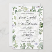 Greenery Eucalyptus Sage Green & Floral Wedding Kaart (Voorkant)