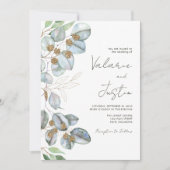 Greenery Eucalyptus Sage Wedding Invitation Kaart (Voorkant)