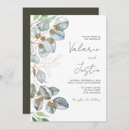 Greenery Eucalyptus Sage Wedding Invitation Kaart