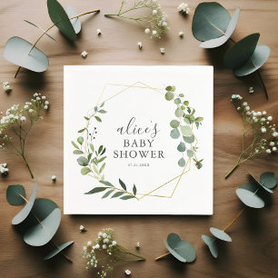 Greenery Eucalyptus Script Baby shower Servet