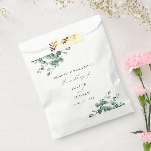 Greenery Eucalyptus script bruiloft Bedankzakje (Gezegeld)