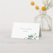 Greenery Eucalyptus script bruiloft Plaatskaartje (Achterkant)