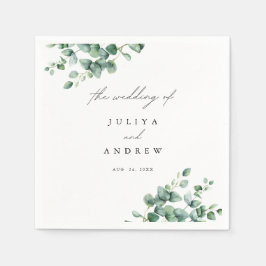 Greenery Eucalyptus script bruiloft Servet