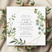 Greenery Eucalyptus Script Heart Wedding Kaart