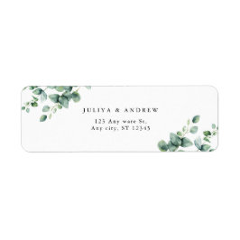 Greenery Eucalyptus script huwelijksadres Etiket