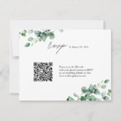 Greenery Eucalyptus script QR code bruiloft RSVP Kaartje (Voorkant)
