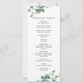 Greenery Eucalyptus script trouwkaart (Achterkant)