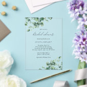 Greenery Eucalyptus script vrijgezellenfeest Acryl Uitnodigingen (Insitu (Huwelijk))