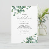 Greenery Eucalyptus script vrijgezellenfeest Kaart (Staand voorkant)