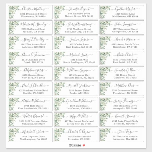 Greenery Eucalyptus Script Weddenschap Sticker (Vel)
