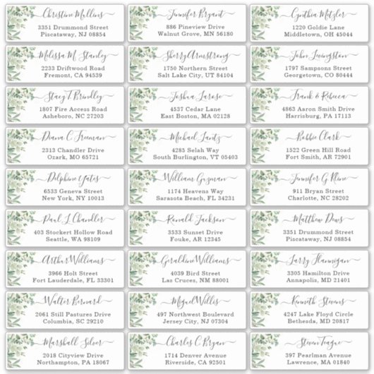 Greenery Eucalyptus Script Weddenschap Sticker (Voorkant)