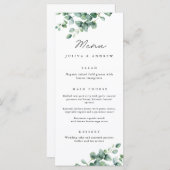 Greenery Eucalyptus script Wedding Menu kaart (Voorkant / Achterkant)