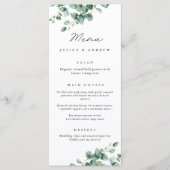 Greenery Eucalyptus script Wedding Menu kaart (Voorkant)