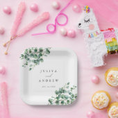 Greenery Eucalyptus script wedding  Papieren Bordje (Feest)