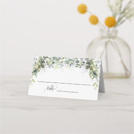 Greenery Eucalyptus Shower Wedding Seating Folded Plaatskaartje