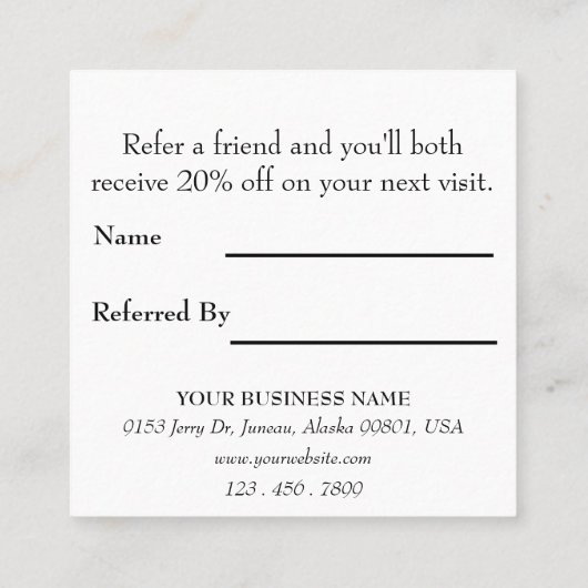 Greenery Eucalyptus Simple Business Aanbevelingskaartje (Achterkant)