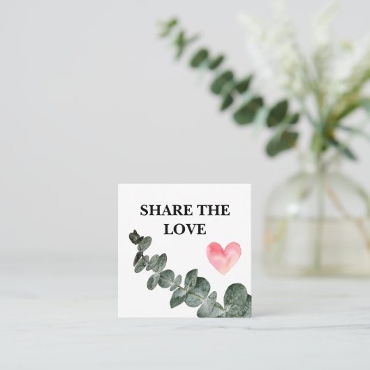 Greenery Eucalyptus Simple Business Aanbevelingskaartje (Staand voorkant)