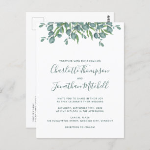 Greenery Eucalyptus Simple Wedding Invitation Briefkaart
