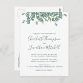 Greenery Eucalyptus Simple Wedding Invitation Briefkaart (Voorkant / Achterkant)