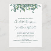 Greenery Eucalyptus Simple Wedding Invitation Briefkaart (Voorkant)