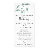 Greenery Eucalyptus Simple Wedding Programme Reclamekaart (Voorkant)