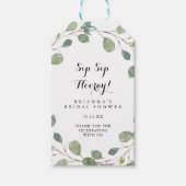 Greenery Eucalyptus Sip Sip Hooray Vrijgezellenfee Cadeaulabel (Voorkant)