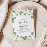 Greenery Eucalyptus Sweet 16 Birthday Party Kaart<br><div class="desc">Deze groene eucalyptus lieve uitnodiging van 16 verjaardagsfeestjes is perfect voor een eenvoudige verjaardag. Het ontwerp omvat met de hand getrokken botanische groene eucalyptustakken en -bladeren.</div>