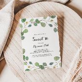 Greenery Eucalyptus Sweet 16 Birthday Party Kaart