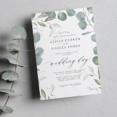 Greenery eucalyptus verlaat elegant script bruilof kaart