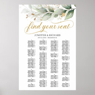 Greenery Eucalyptus verlaat gouden boho-zitje Poster