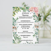 Greenery Eucalyptus Verlof Floral Wedding Informatiekaartje (Staand voorkant)