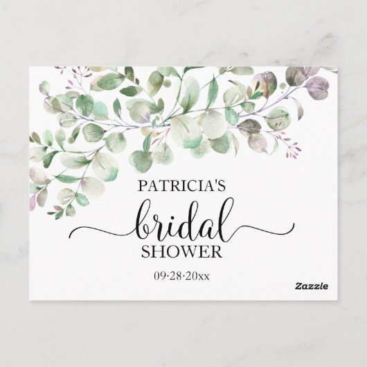 Greenery Eucalyptus Vrijgezellenfeest Advice Kaart (Achterkant)