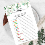 Greenery Eucalyptus Vrijgezellenfeest Emoji Pictio Flyer<br><div class="desc">OPMERKING: de antwoordsleutel is niet inbegrepen. Neem na aankoop contact met mij op om een afdrukbaar PDF-bestand met de antwoorden te krijgen.</div>