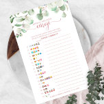 Greenery Eucalyptus Vrijgezellenfeest Emoji Pictio Flyer<br><div class="desc">OPMERKING: de antwoordsleutel is niet inbegrepen. Neem na aankoop contact met mij op om een afdrukbaar PDF-bestand met de antwoorden te krijgen.</div>