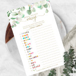 Greenery Eucalyptus Vrijgezellenfeest Emoji Pictio Flyer<br><div class="desc">OPMERKING: de antwoordsleutel is niet inbegrepen. Neem na aankoop contact met mij op om een afdrukbaar PDF-bestand met de antwoorden te krijgen.</div>