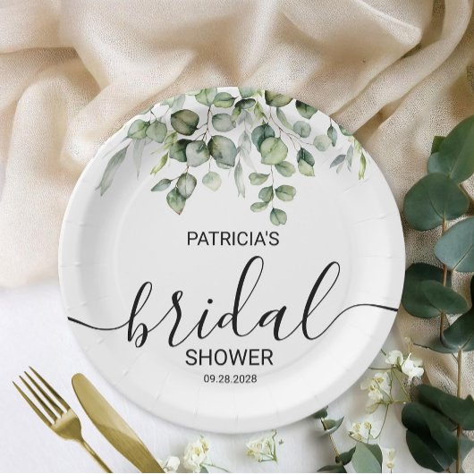 Greenery Eucalyptus Vrijgezellenfeest Papieren Bordje