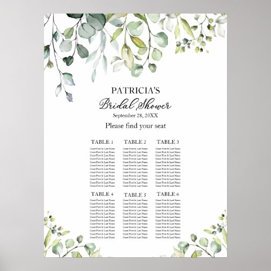 Greenery Eucalyptus Vrijgezellenfeest Poster (Voorkant)