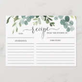 Greenery eucalyptus vrijgezellenfeest receptkaart informatiekaartje (Voorkant)