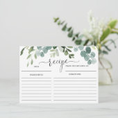 Greenery eucalyptus vrijgezellenfeest receptkaart informatiekaartje (Staand voorkant)