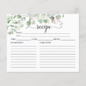 Greenery Eucalyptus Vrijgezellenfeest Recipe Kaart (Voorkant)