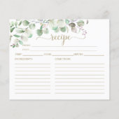 Greenery Eucalyptus Vrijgezellenfeest Recipe Kaart (Voorkant)