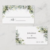 Greenery Eucalyptus Vrijgezellenfeest Wedding Flat Plaatskaartje (Voorkant / Achterkant)