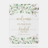 Greenery Eucalyptus Vrijgezellenfeest Welkom Acryl Bord (Voorkant)